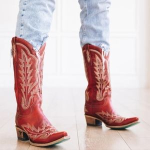 Lane Lexington Red Leather Western Boots